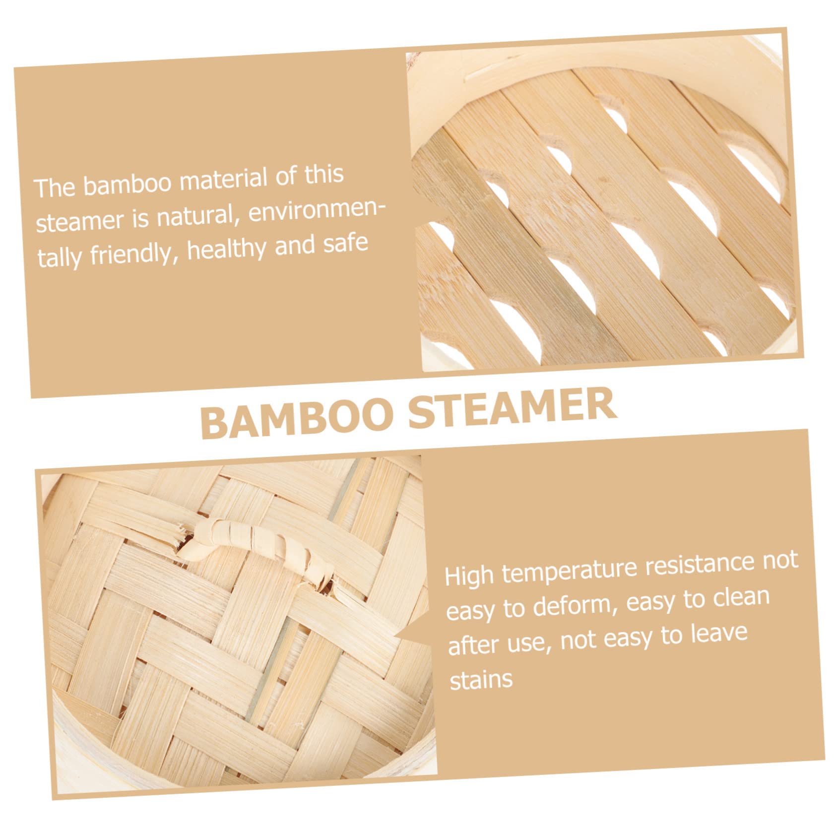 Bamboo Steamer for Bao Dumpling Steamer Food Cookware Reusable Safe Food 9