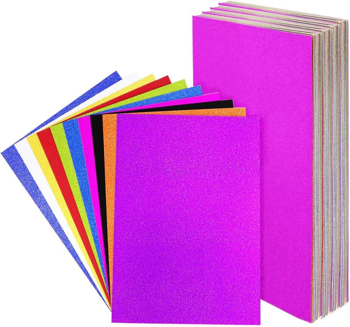 UPlama 40PCS Ultra Glitter Cardstock Heavy Paper 250gsm A4 Size Creative Handmade Decorative Card For DIY Gift Box Wrapping Birthday Party Decor Scrapbook,10 Colors 250gms