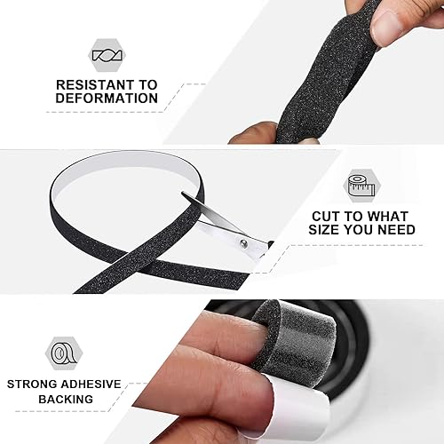 Miniatura 10 de Cinta aislante de espuma autoadhesiva, resistente a la intemperie para puertas y ventanas, a prueba de sonido, sellado de puerta, resistente a la