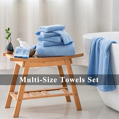 Miniatura 6 de MINCHI Juego de 4 toallas de baño de gran tamaño, ultra suaves y absorbentes, para el hogar y el hotel, toalla de baño de gran tamaño, toallas de