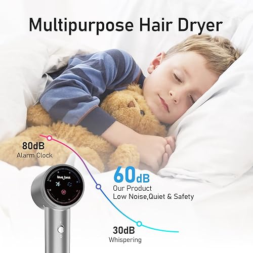 Miniatura 6 de Secador de pelo de plasma, secador de pelo profesional de alta velocidad, 600 millones de iones negativos, cuidado del cabello, secado rápido, bajo