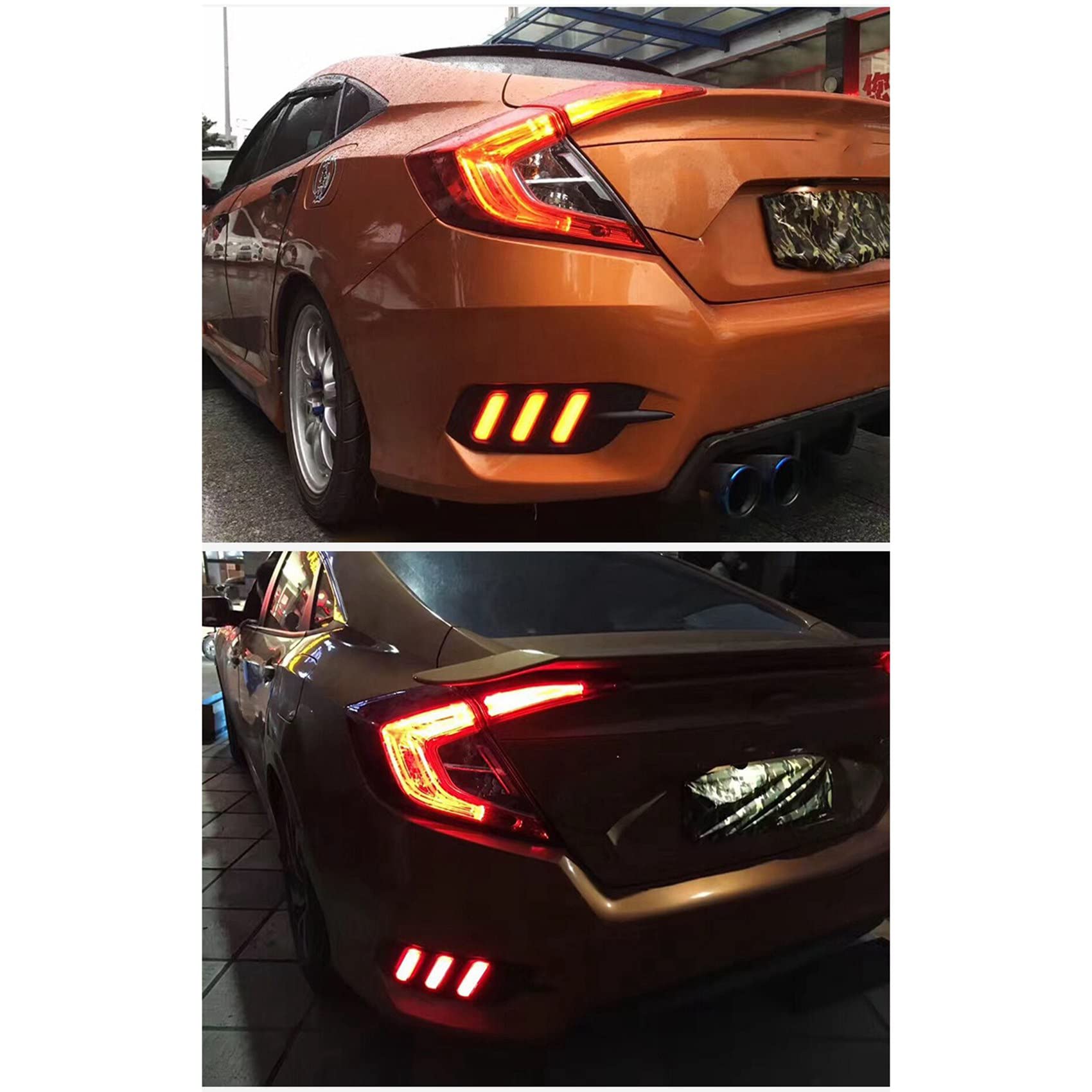 6X Auto LED DRL Luci di Marcia Diurna Paraurti Posteriore Luce di Stop Posteriore Fendinebbia per 10Th Gen 2016-2019