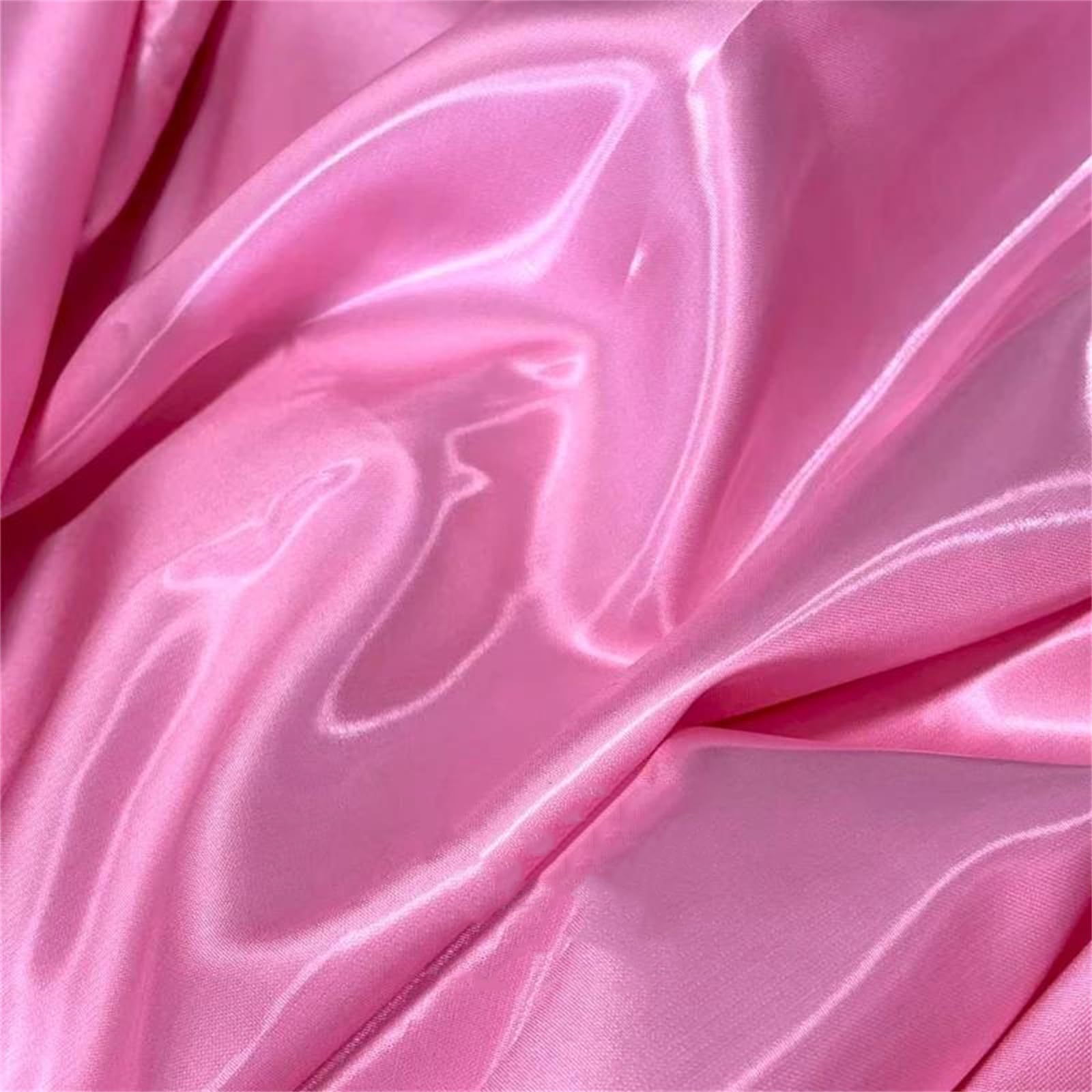 Tessuto di Raso Liquido da 1,5 Metri di Larghezza, in Poliestere Lucido Riflettente, Non Elasticizzato, for Abiti da Sposa, Maxi Abiti da Cucito(Pnnrk,5Meters)