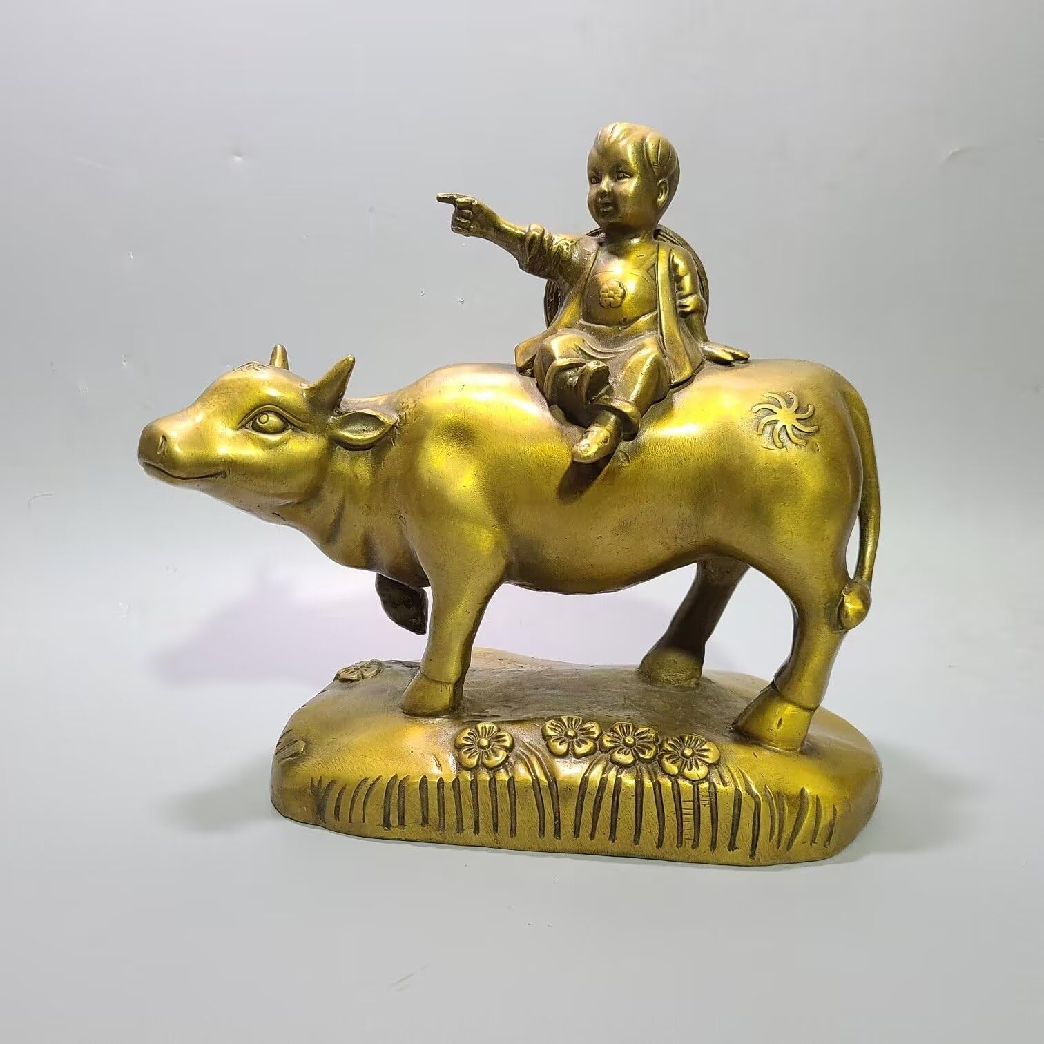 GLETSF Pure copper kirin a pair of statues home decorations animal decoration feng shui fortune,1*-8 * 8 * 10cm0.85kg