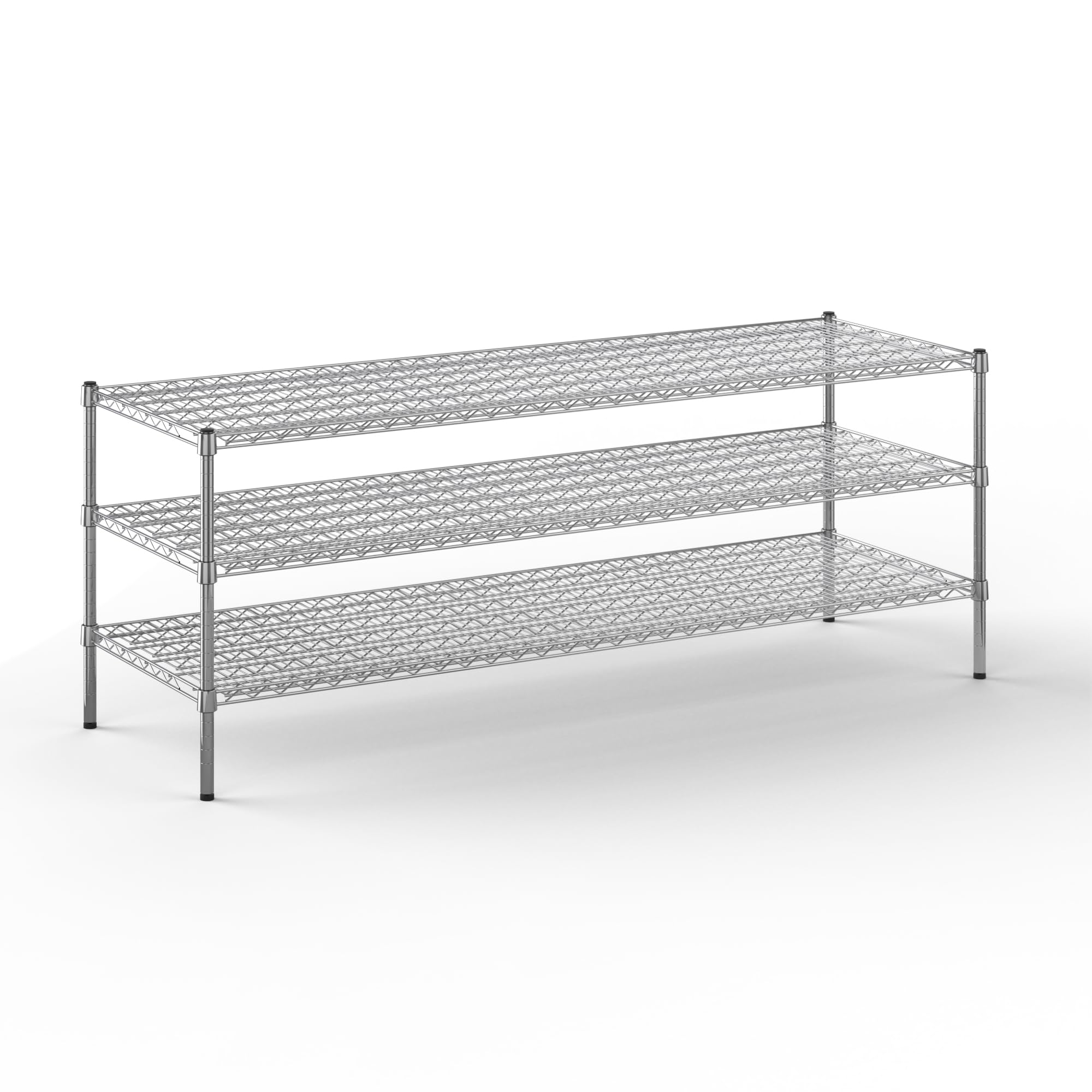 24" Deep x 72" Wide x 27" Height Wire Shelving Kit | 3-Tier | NSF Commercial Storage Rack Unit