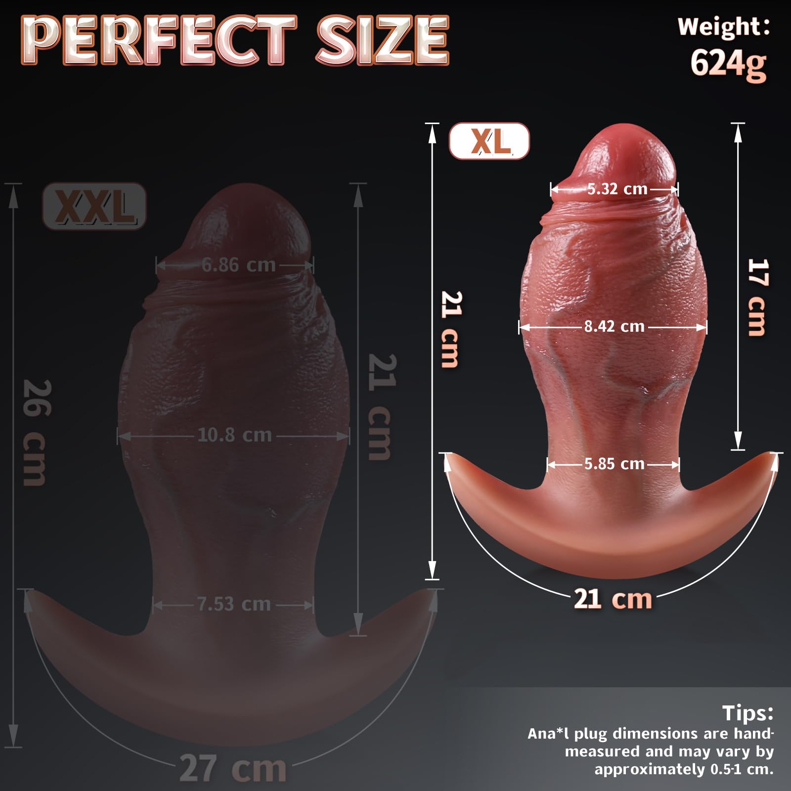 21 × 8,42 cm Gode XXL Monster Knot, Plug Anal Géant et Dilatateur Silicone | Plug Anal Épais avec Gros Nœud, Base en T et Veines Prononcées, Masseur Avancé pour Hommes Prostate et Femmes Point G