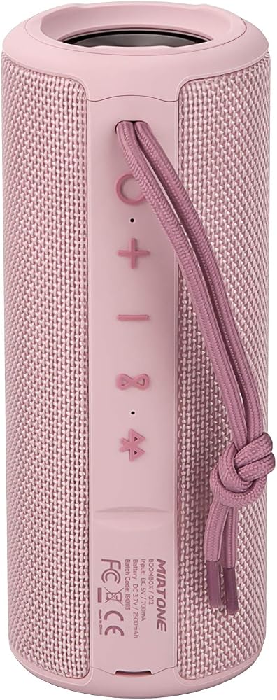MIATONE Boombox Outdoor Portable Bluetooth Speaker Waterproof Wireless Speakers Gifts for Women Mothers Mom Wife Her - Pink