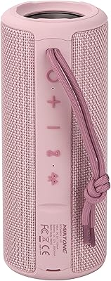 MIATONE Boombox portable Bluetooth speaker in pink with carrying strap