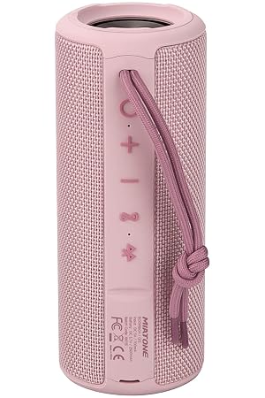 MIATONE Boombox Outdoor Portable Bluetooth Speaker Waterproof Wireless Speakers Gifts for Women Mothers Mom Wife Her - Pink