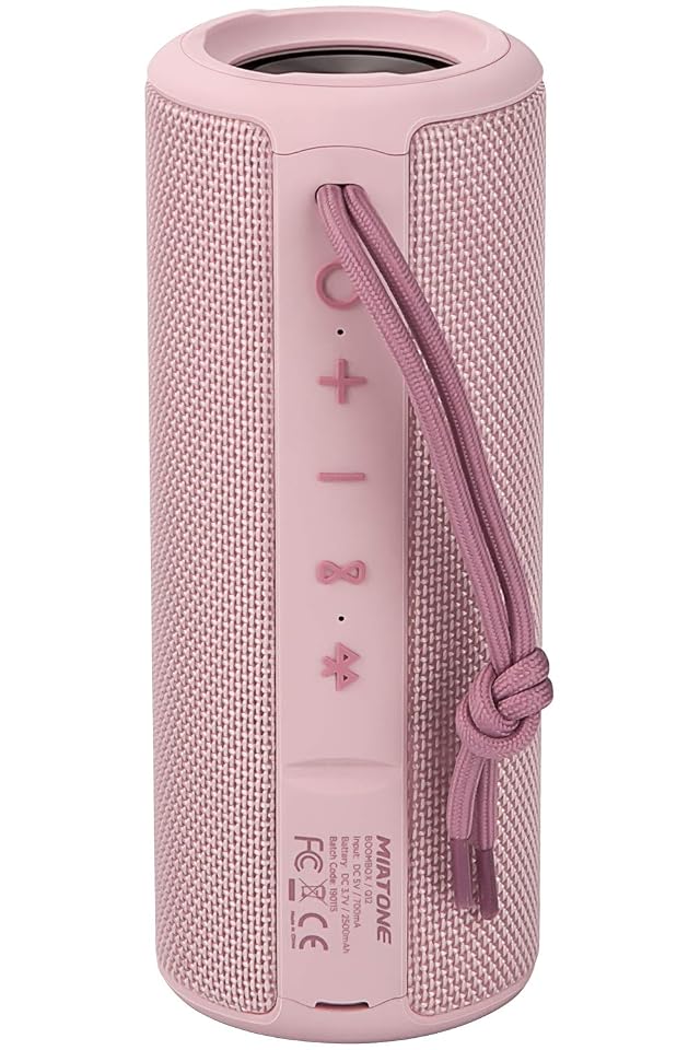 MIATONE Boombox Outdoor Portable Bluetooth Speaker Waterproof Wireless Speakers Gifts for Women Mothers Mom Wife Her - Pink