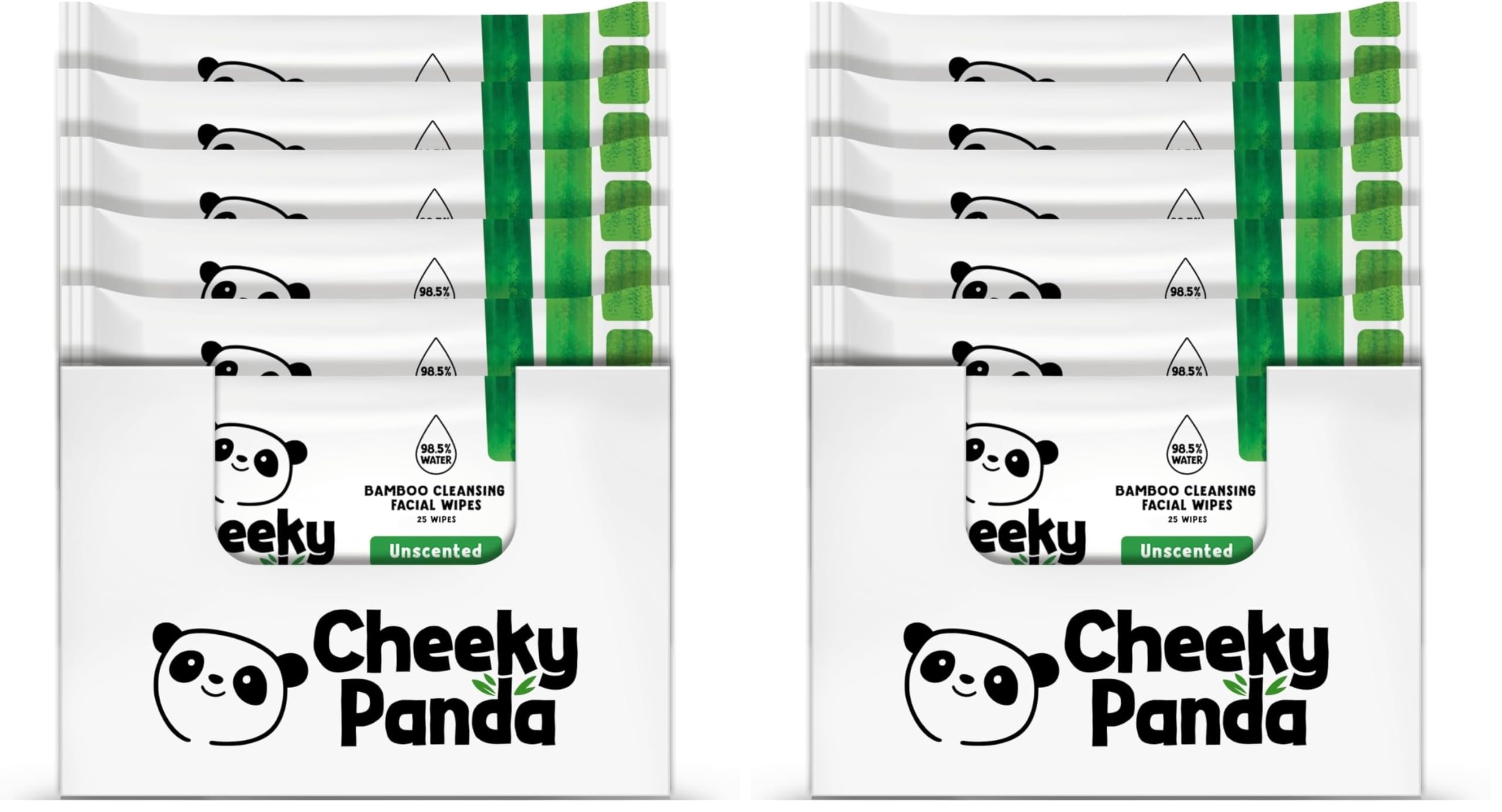 The Cheeky Panda Abschminktücher aus Bambus | Ohne Duft | 150 Reinigungstücher fürs Gesicht (25 x 6 Pack) | Biologisch Abbaubar | Super Sanft & Nachhaltig | Feuchttücher zur Make-up Entfernung