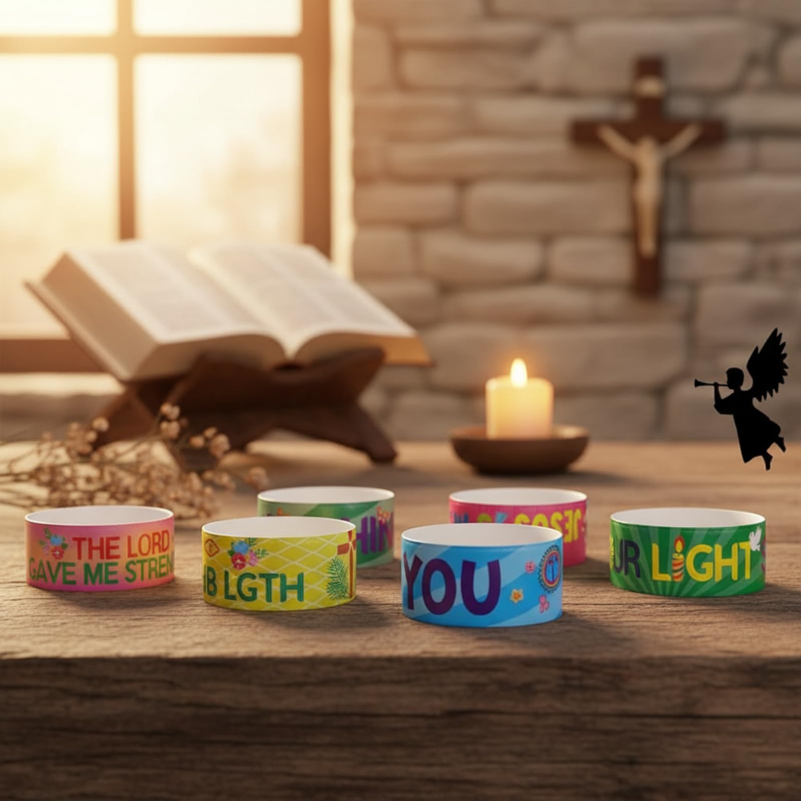 Pulseras Con Cruz De Jesús, Pulsera De Silicona De Acero Inoxidable Con Escritura Bíblica Cristiana, Joyería Compra Barata En