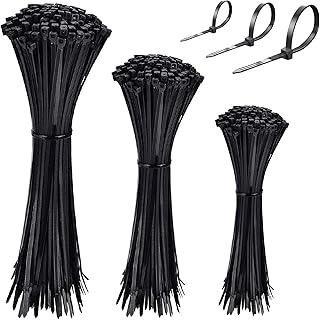 أربطة السوستة شديدة التحمل 15.2، 20.3، 30.4 سم، عرض 5 سم قوة شد 25 كجم - أربطة كابلات نايلون ذاتية الغلق ومتعددة الأغراض ومقاومة للأشعة فوق البنفسجية من هواهينغ اتش تي، 300 قطعة