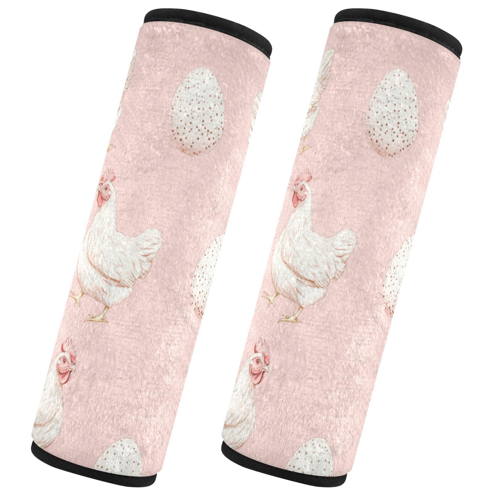 Seat Belt Covers 2 Pack Chickens Eggs Car Seat Strap Covers Super Soft Car Seat Neck Cover for Boys Girls Adults Babies S
