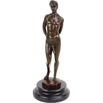 Kunst & Ambiente - Erotic Bronze Figure - Nude Sexy Man with Ererect Link - Signed by Nick - Sexy Statue - Erotic Nude - Gay Sculpture - Young Man - Home Decoration - Interior Decoration