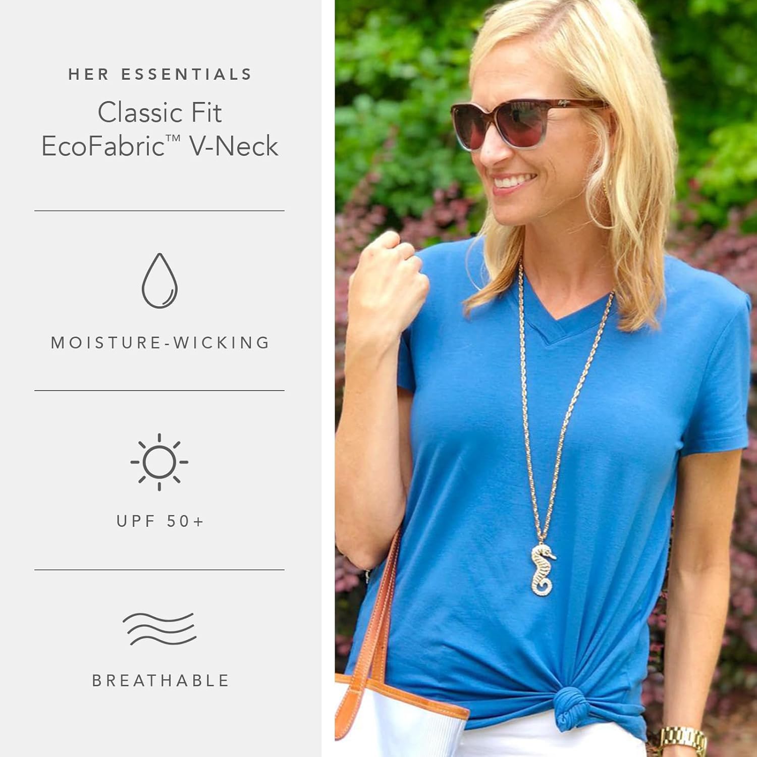 Fishers Finery Women's Ecofabric Short Sleeve Classic Fit V Neck Tee - Image 5