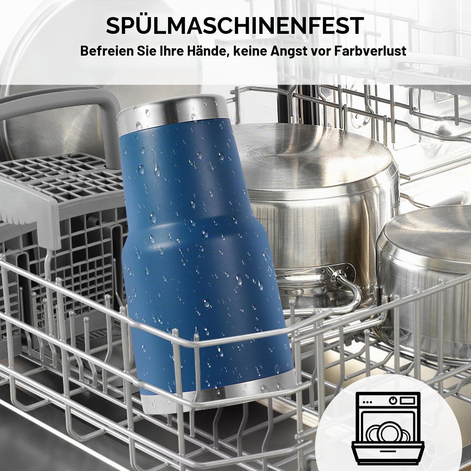 Volhoply 900ml Isolierbecher mit Deckel & Strohhalm 8er-Pack, Doppelwandige Reise-Kaffeetassen für Heiß-/Kaltgetränke, Passt in Auto-Cupholder, BPA-frei（Mehrfarbig,8