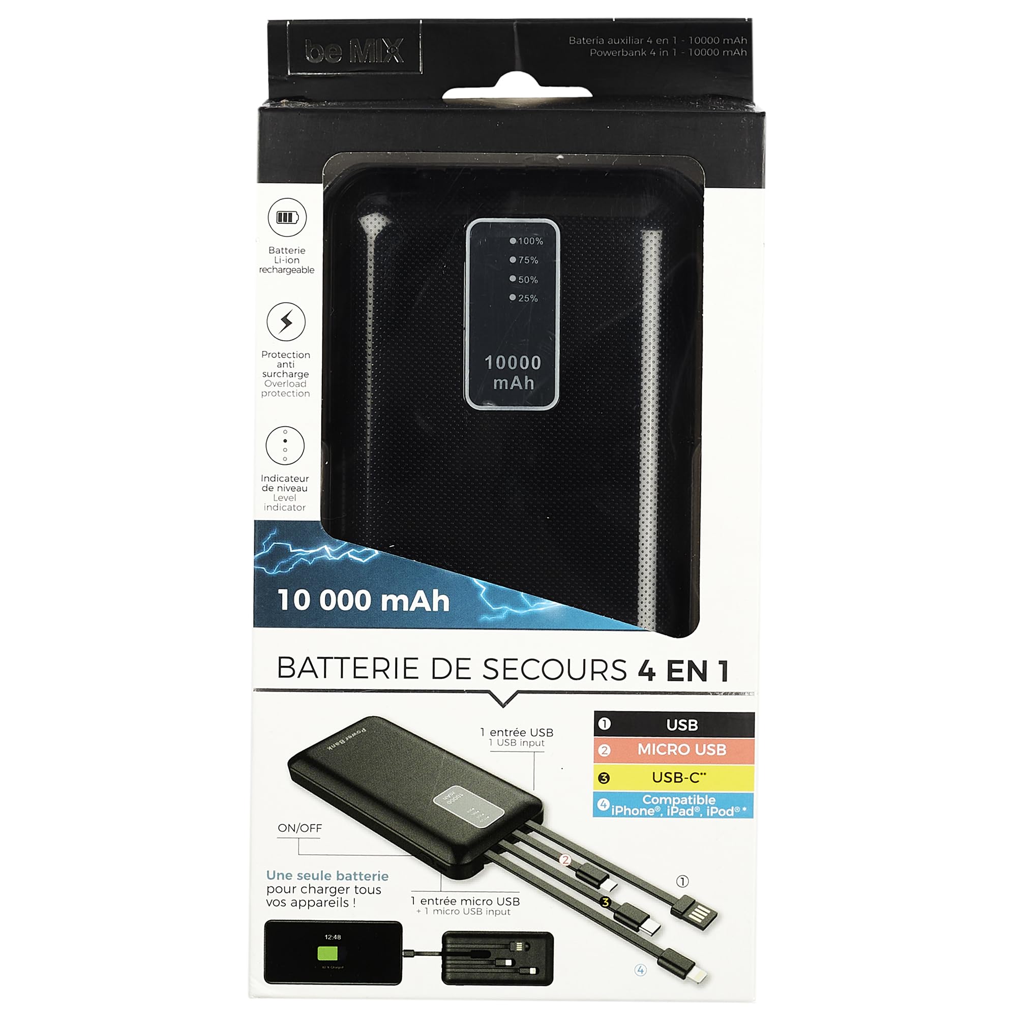 BATERÍA EXTERNA 4 EN 1