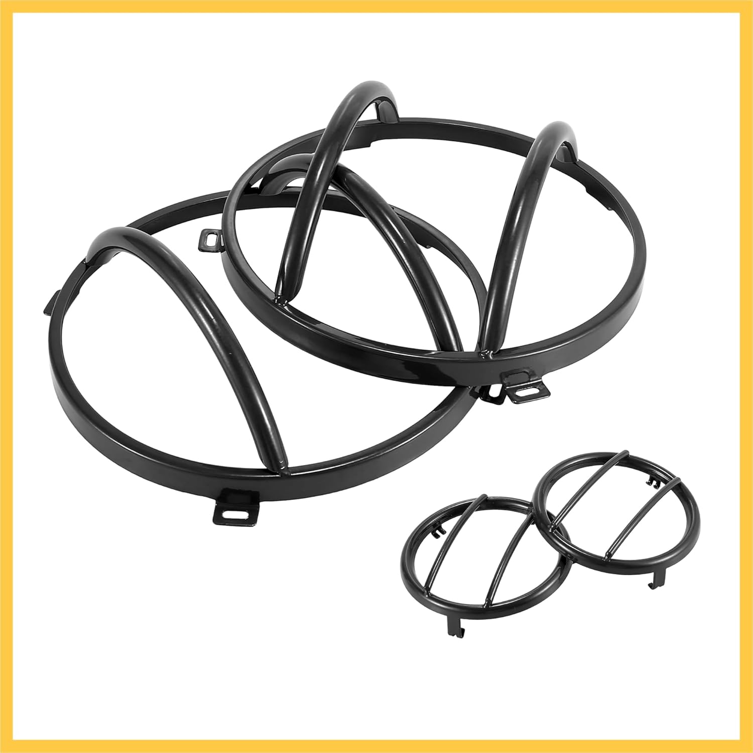 Headlight Turn Signal Grill Guard Protector Cover Kit for Jeep Wrangler JK Black Headlight Turn Signal Round Grill Cover Auto Replacement Parts