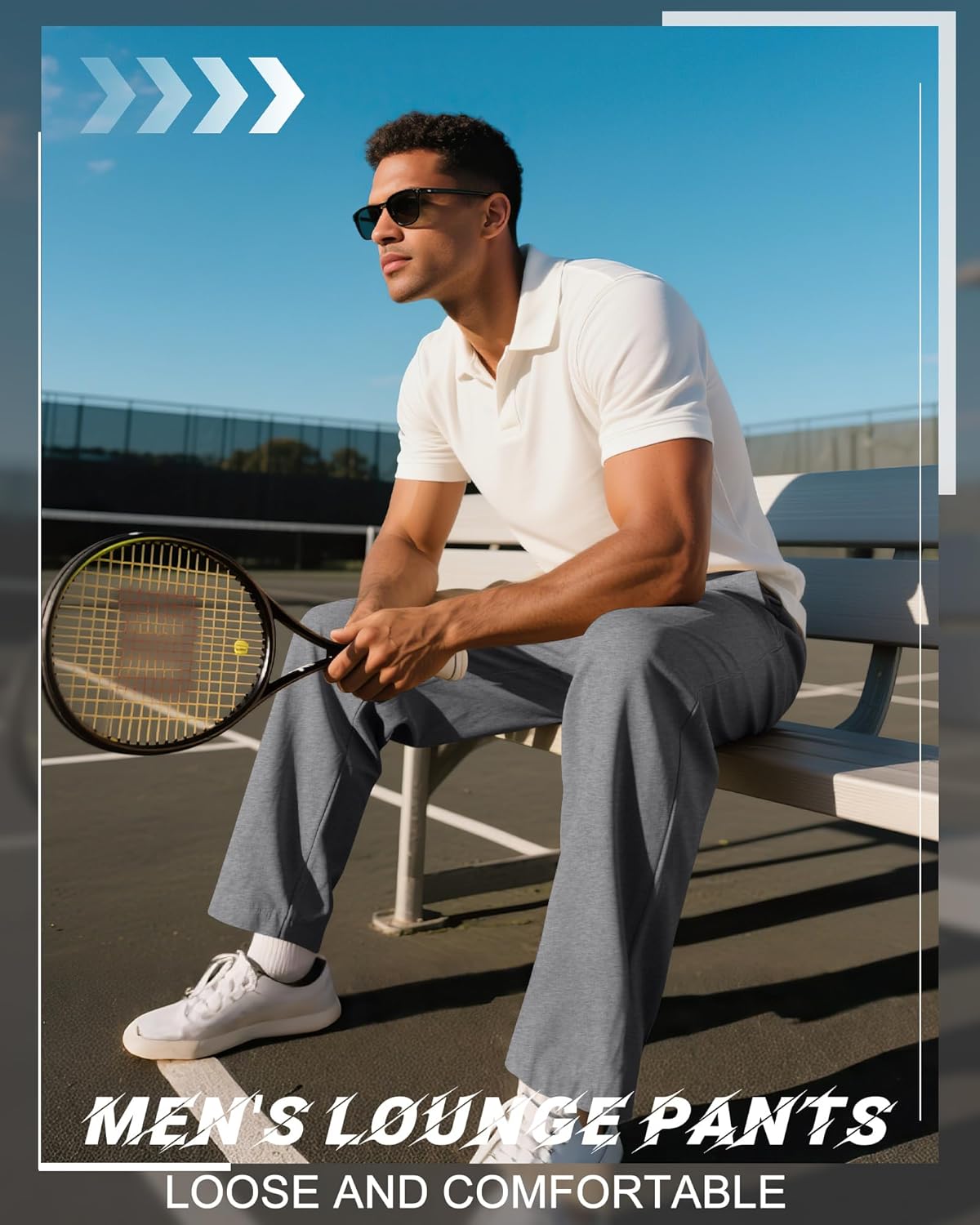 Neer 4 Pack Men's Sweatpants Joggers with Pockets Open Bottom Gym Athletic Pants Baggy Workout Casual Running Clothing - Image 6