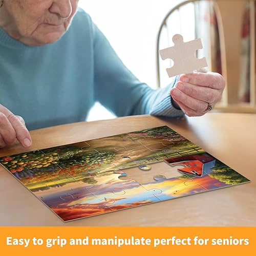 Miniatura 7 de Paquete de 4 rompecabezas de madera de demencia de 16 piezas grandes para personas mayores, productos de Alzheimer para ancianos, actividades de