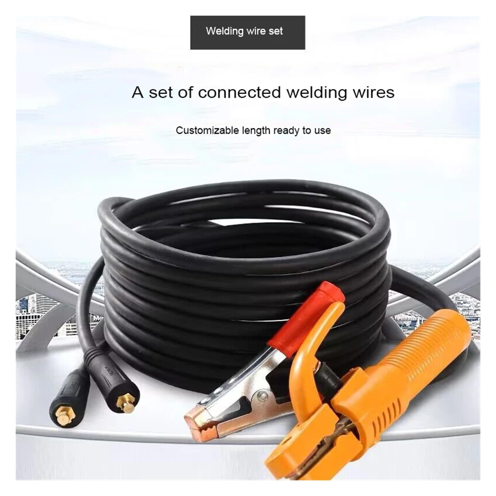 Uchwyt elektrody do spawarki Kabel 5M + Zacisk uziemiający Kabel 3M, Zestaw zacisków uziemiających do spawania masowego z wysoką wydajnością