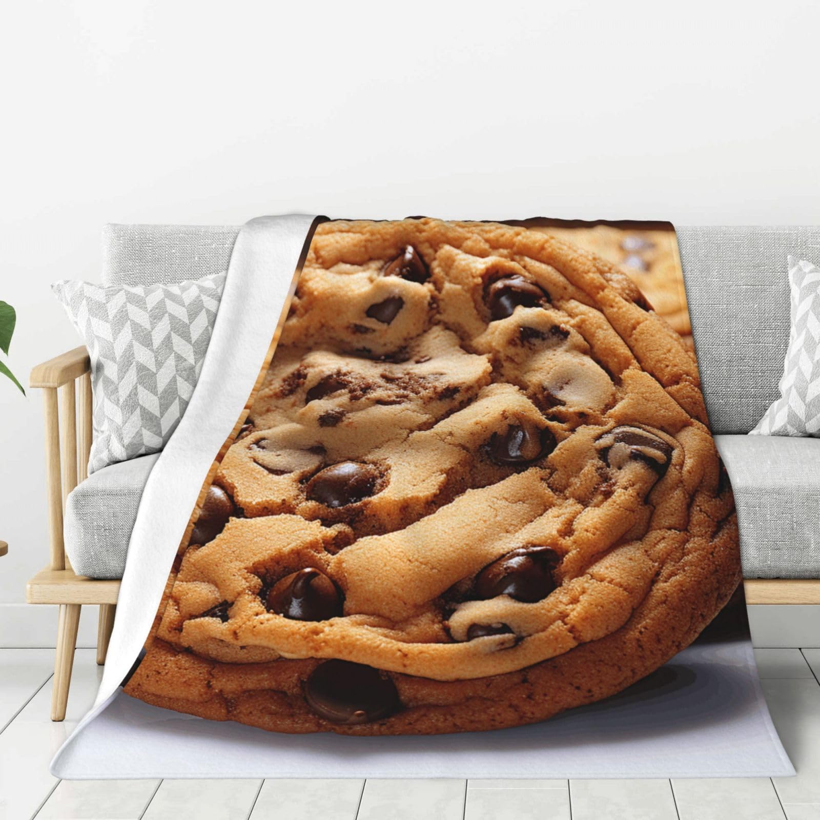 Chocolate Cookie Throw Blanket Plush Flannel Fleece Blanket, Soft Lightweight Cozy Blankets 50"X40" for Bed Couch Sofa Travel