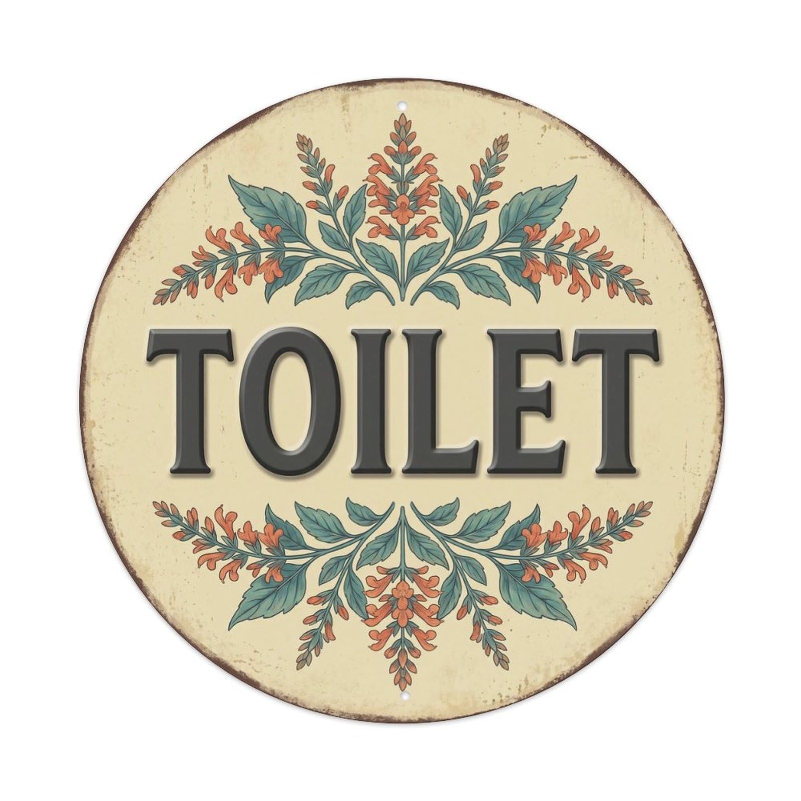 Okahys 8X8inch(20X20cm) Toilet(Wc) Signage Salvia Vintage Metal Tin Sign