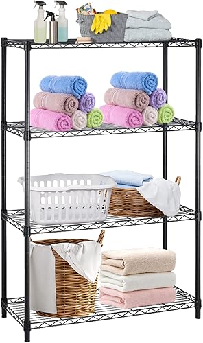 Estantería ajustable de 4 niveles con capacidad de 1000 libras, estantes de almacenamiento de metal resistentes para baño, cocina, despensa, estante