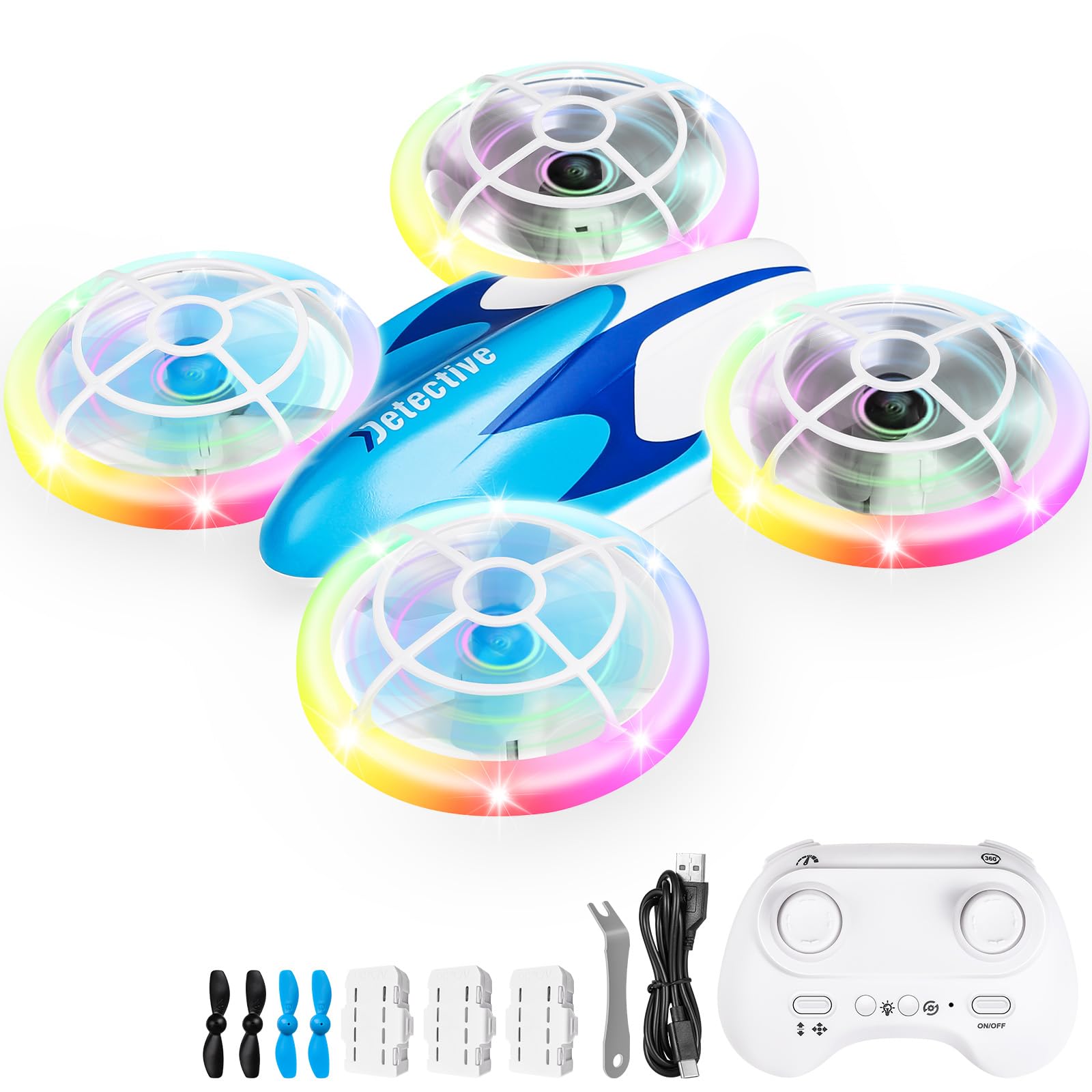 Skeufy Mini Drone for Kids for Beginner Kids drone with LED light, Altitude Hold, 3D Flip, Headless Mode