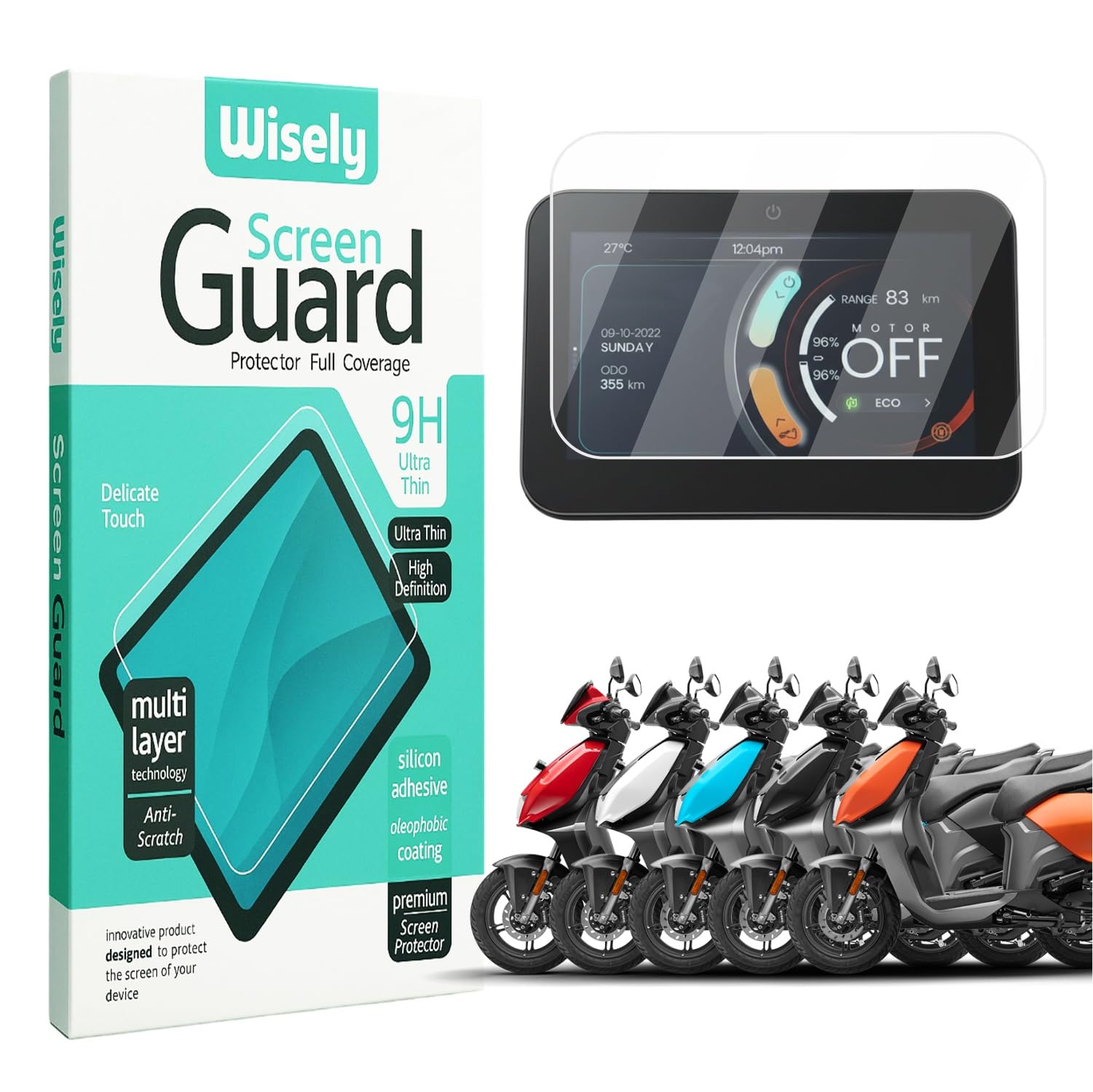 Wisely Premium Screen Guard for Hero Vida V2 Pro, Plus, Lite Electric Scooter (7-Inch) Touch Display Digital Meter Protector - HD, Full Cover - Easy Installation - Instrument Cluster Accessory-image-37