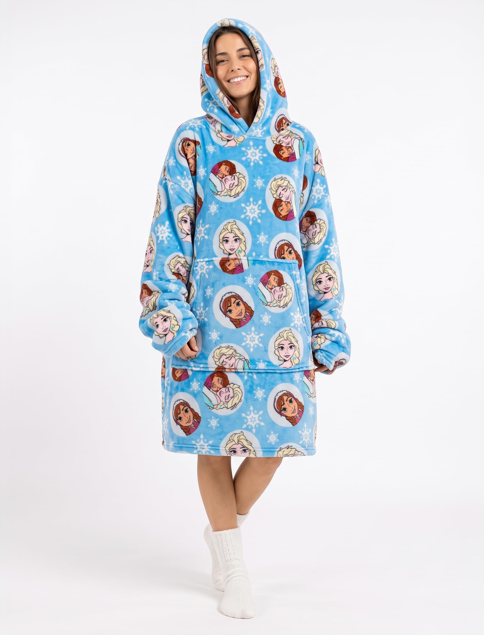 Jay Franco Adult's Disney Frozen Wearable Throw Blanket, Blue, 86x97 — image 1