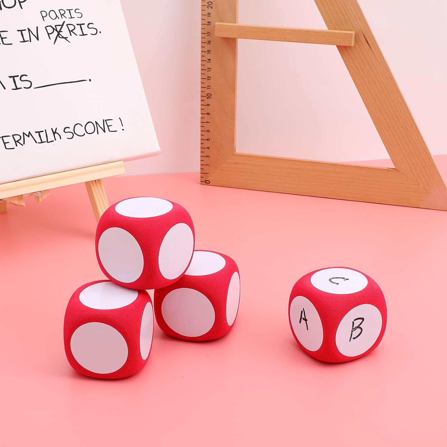 4pcs Blank Dice Writable Large Dice for Classroom Parties and Games Fun Decorative Game Supplies for Teaching and Family Gatherings