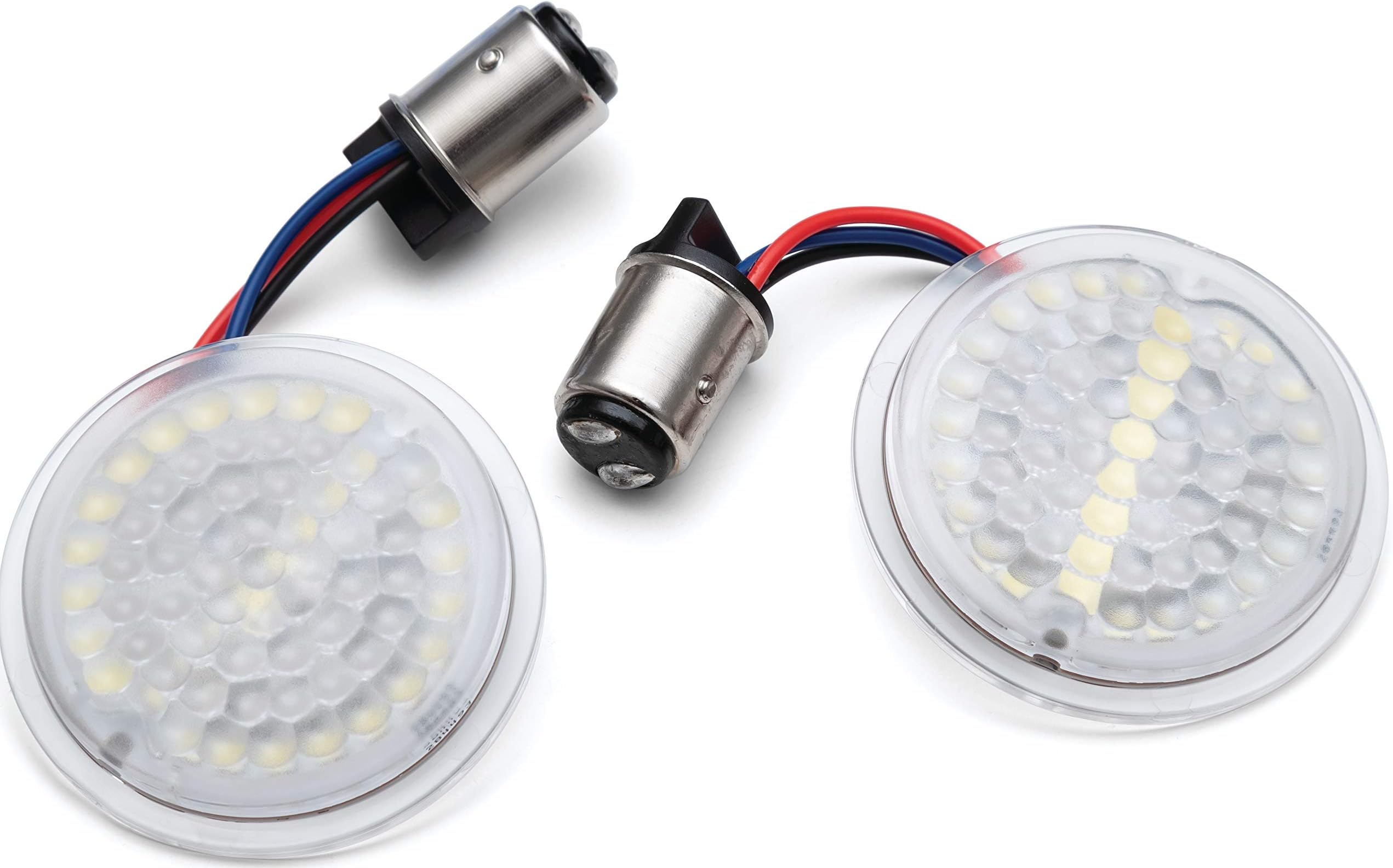 Kuryakyn 2932 Motorcycle Lighting Accessory: LuminEZ Front Turn Signal Replacement for Type 1157 Bulb with White/Amber LED, Bullet Style, 1 Pair
