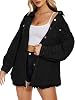 Women Oversized Button Up Denim Long Boyfriend Distresse Jean Jacket Frayed Hem Shacket