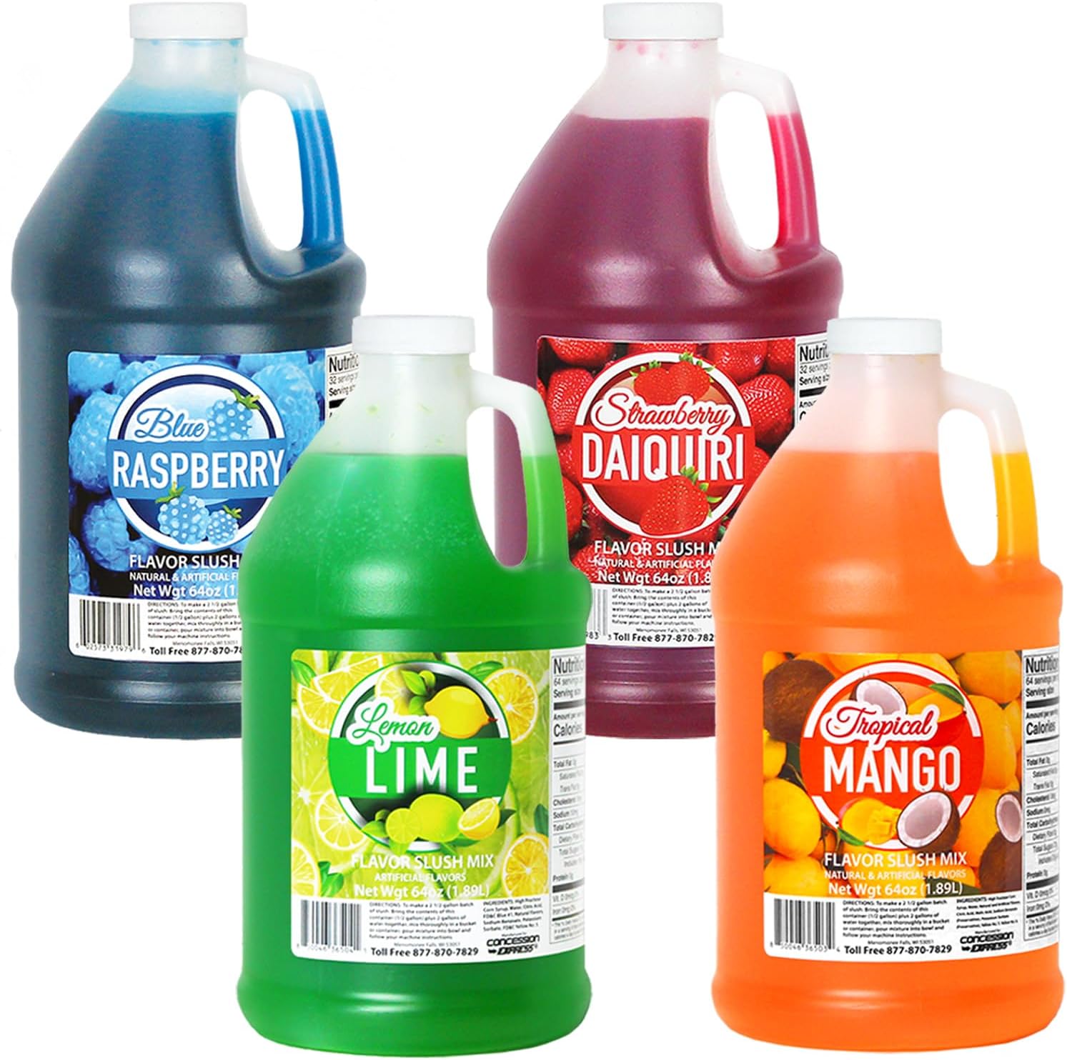 Concession Express Slush & Slushy Mix Multi-pack, Choose Any Flavors (Four Pack)