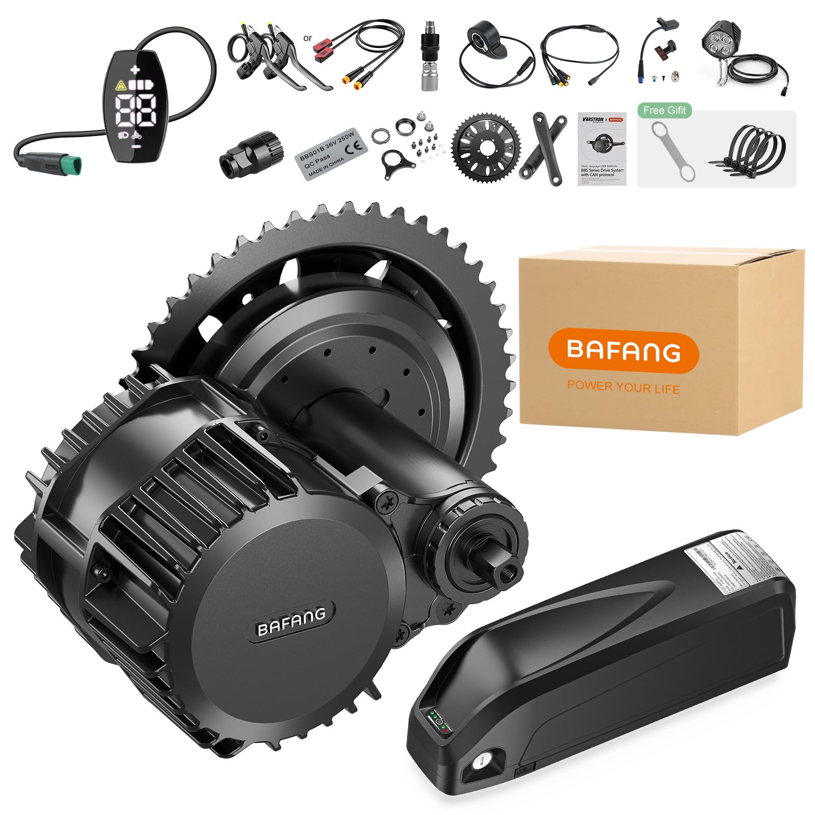 BBS-HD 48V52V 1000W CAN Bus Programmable Mid Drive Kit with Battery