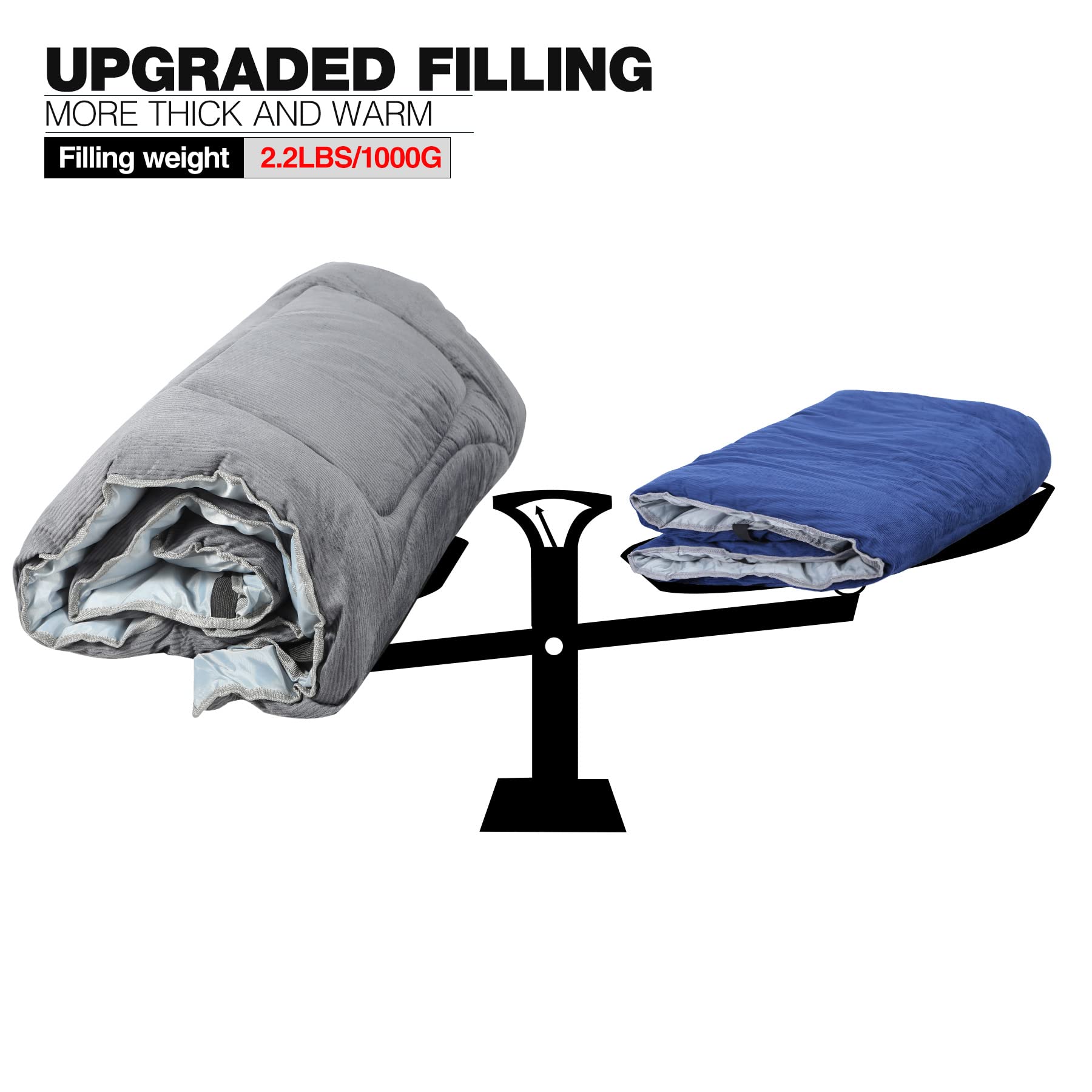 REDCAMP morbido cuscino da campeggio, letto pieghevole 190x70 cm, cotone spesso, imbottitura poliestere di alta qualità, grigio scuro