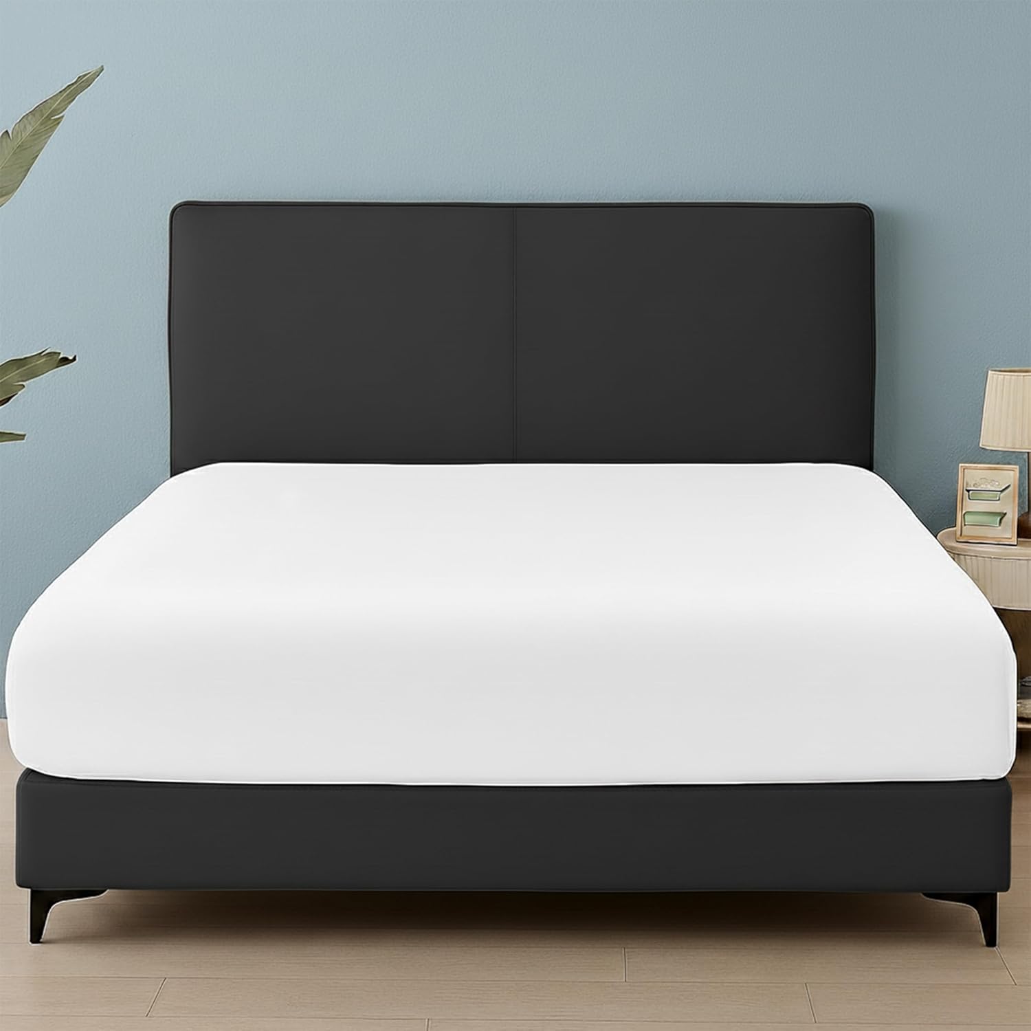 King Size Fitted Sheet – Ultra Soft 1800 Microfiber – Deep Pocket Fits Up to 16” Mattress – Wrinkle & Fade Resistant – Single Fitted Bottom Sheet Only (White)