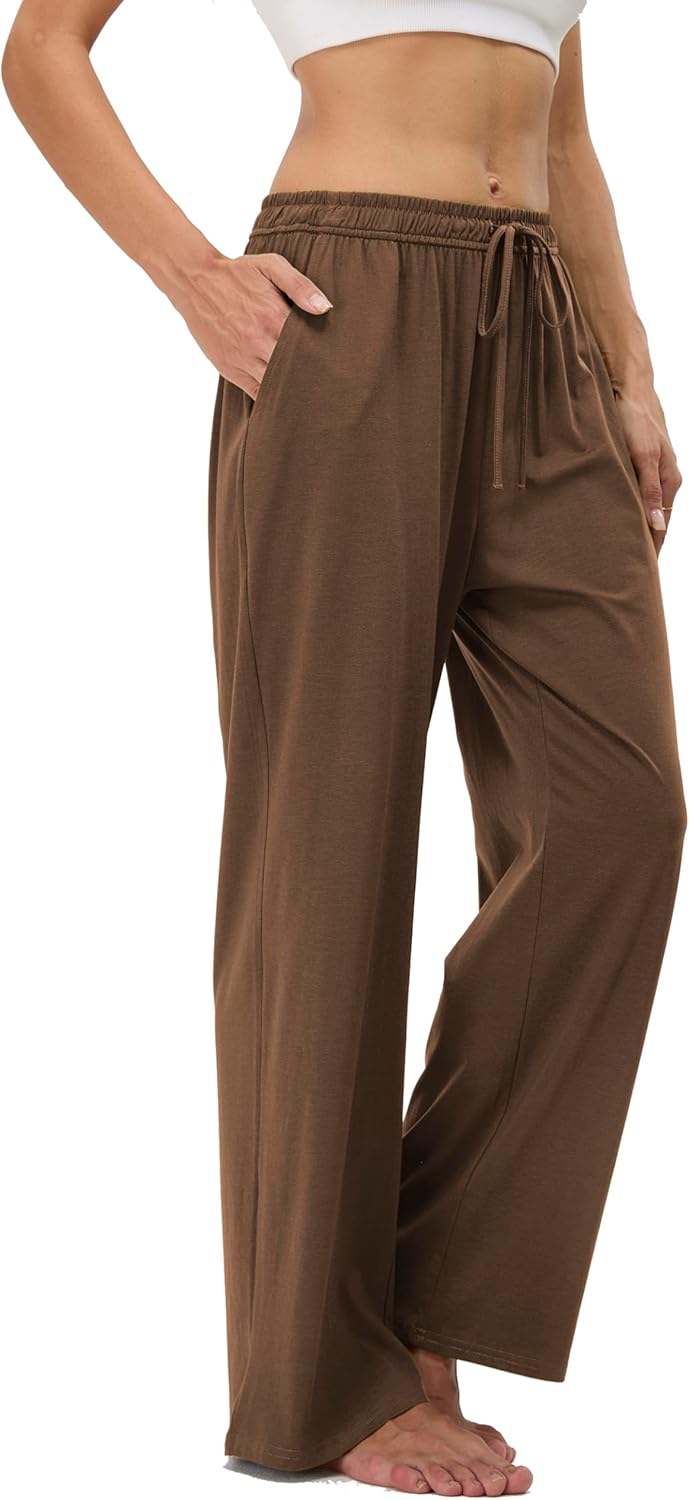 Women's Cotton Pajamas Pants Wide Leg Casual Modal Loose Fit Sleep Soft Comfort Flowy Lounge Pj Bottom with Pockets - Image 2