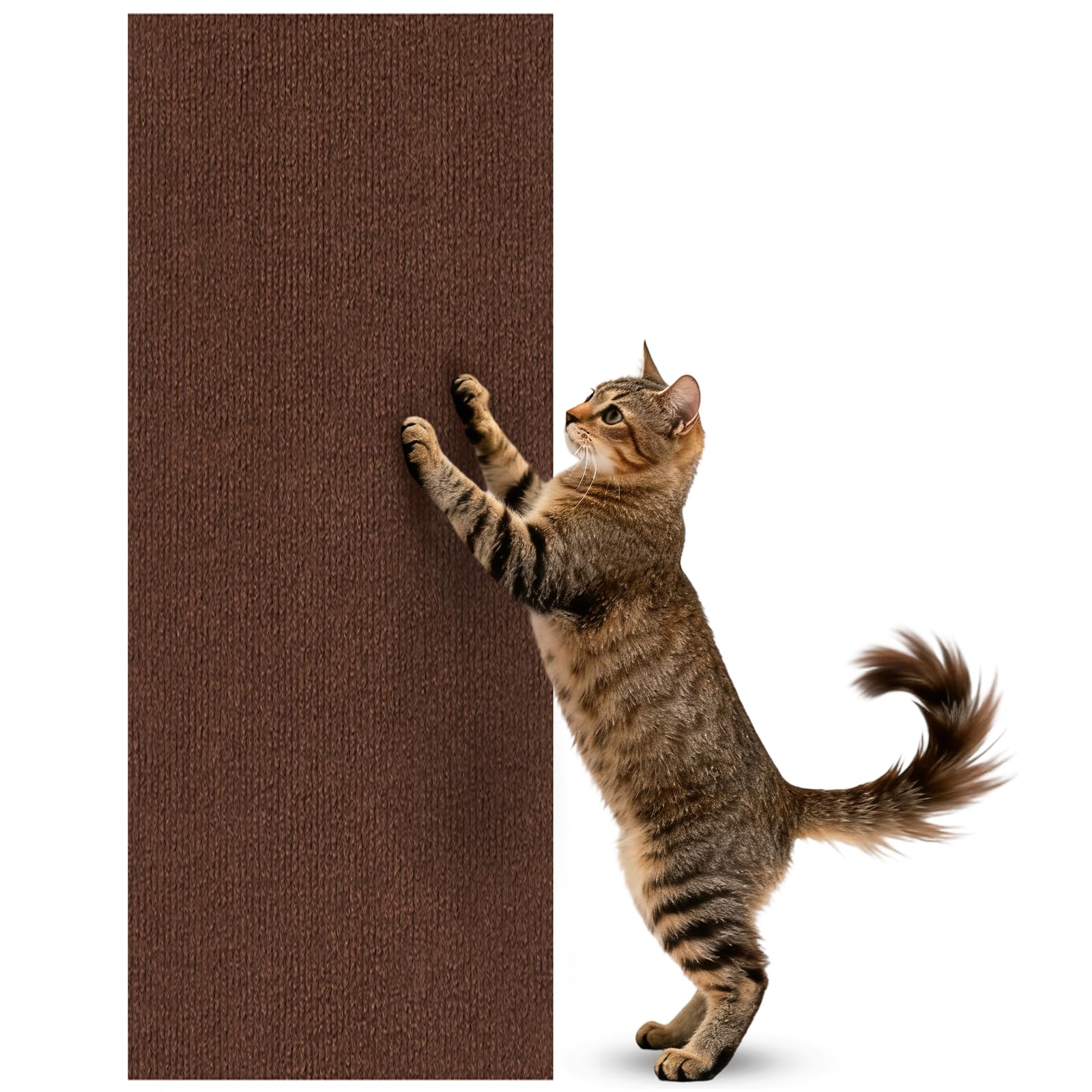 Self-Adhesive Cat Scratcher 30x100cm, Trimmable Wall Mounted Scratching Mat with Sisal Surface, Durable Climbing Pad for Cat Furniture Protection, Sofa Corner Guards and Vertical Scratching Posts