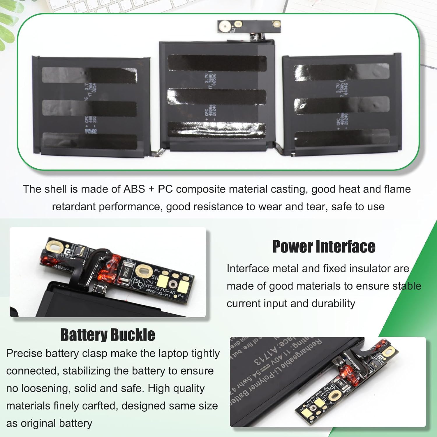 A2171 A1713 Laptop Battery Replacement for MacBook Touch Pro A1708(2016,2017) A2159(2019) A2289(2020) A2338(M1, 2020) EMC 3301 3456 3578 MUHN2LL/A MUHN2B/A MUHP2LL/A 11.4V