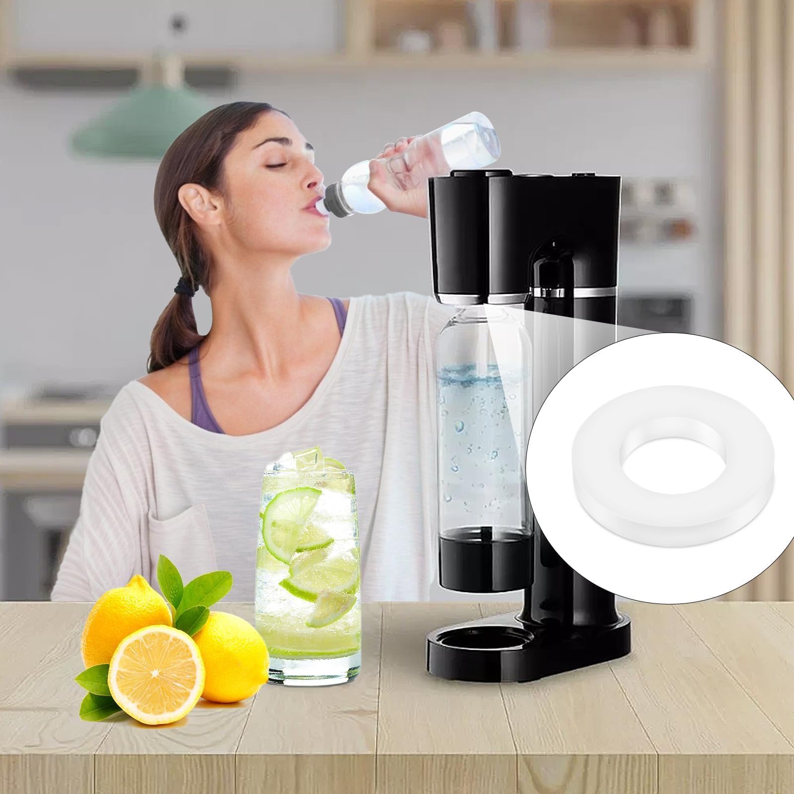 Snapworld, 2 guarnizioni di ricambio per cilindri C02 del gorgogliatore, compatibili con Brita Sodastream Cystal Sodaclub Wassermaxx MySodaPop Spudelino e molti altri