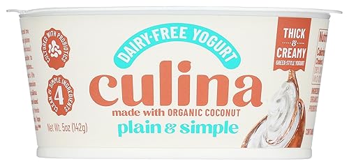 CULINA - Yogur de coco liso y simple, 5 onzas