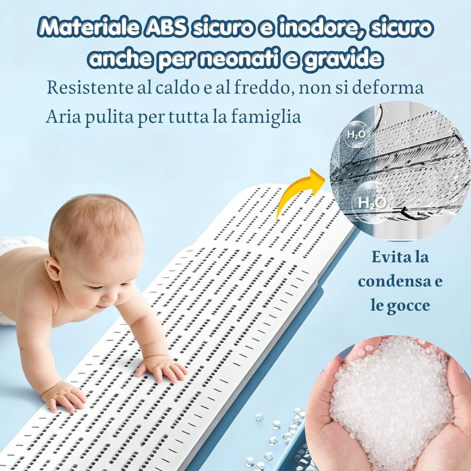 Deflettore Condizionatore Estensibile, Deviatore Aria Condizionatore Universale, Deflettori Aria, Materiale ABS Sicuro, Installazione Senza Attrezzi, Adatto a Casa Ufficio Persone Sensibili, Bianco
