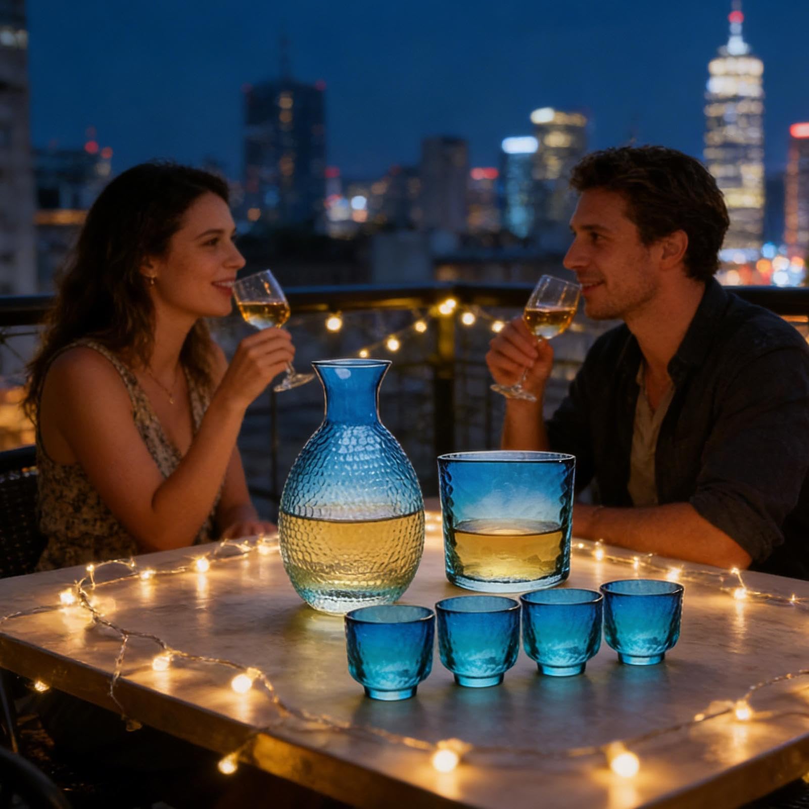 Generico Set di Sake Giapponese Caraffa in Resistente al Calore | Kit Per Bottiglia Di Sake Per Il Servizio Di Liquori Per Vodka, Birra, Bevande, Feste, Raduni, Home Bar, Ristorante