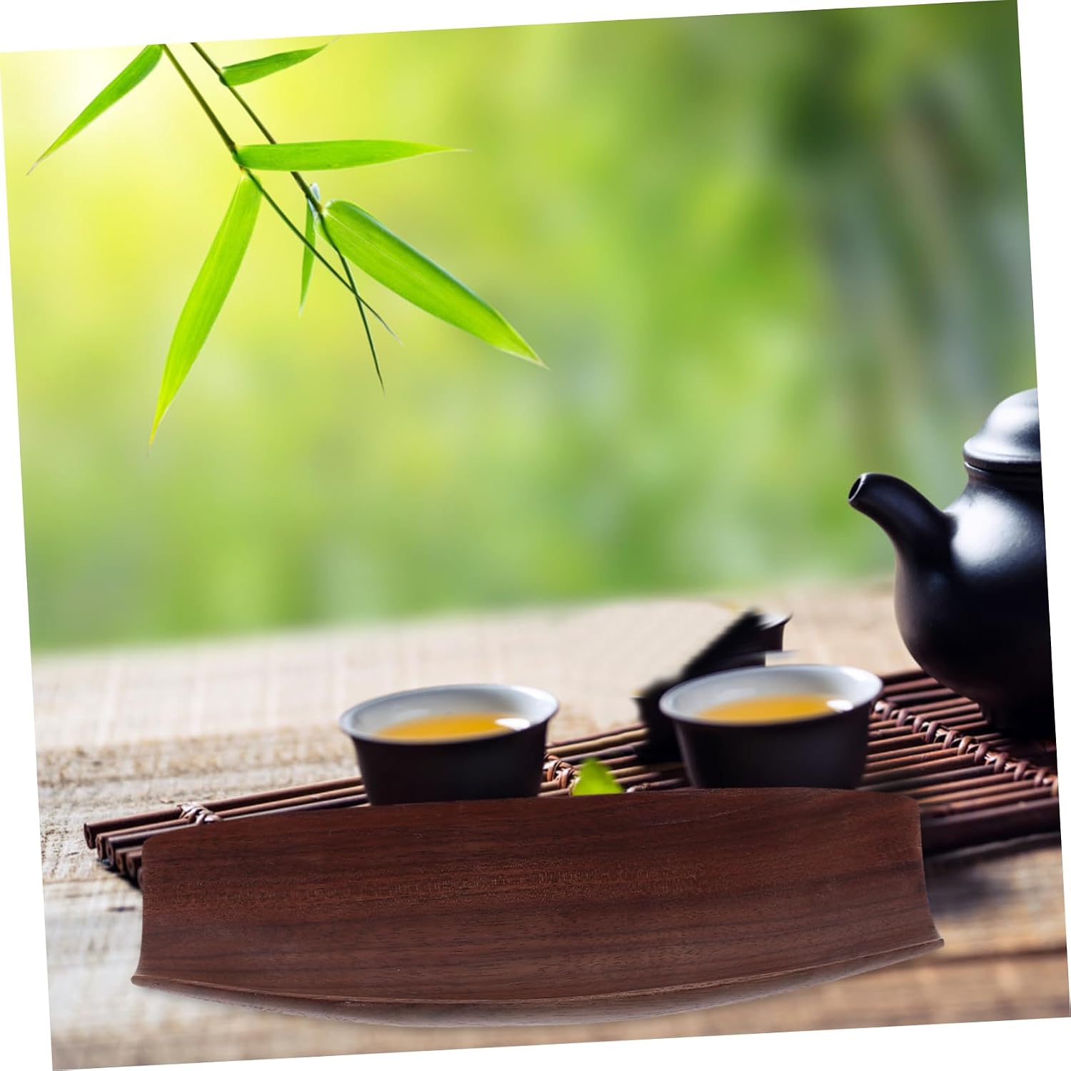 Gongfu Tea Scoop Set Black Walnut Wood Tea Picks Storage Plate Service and