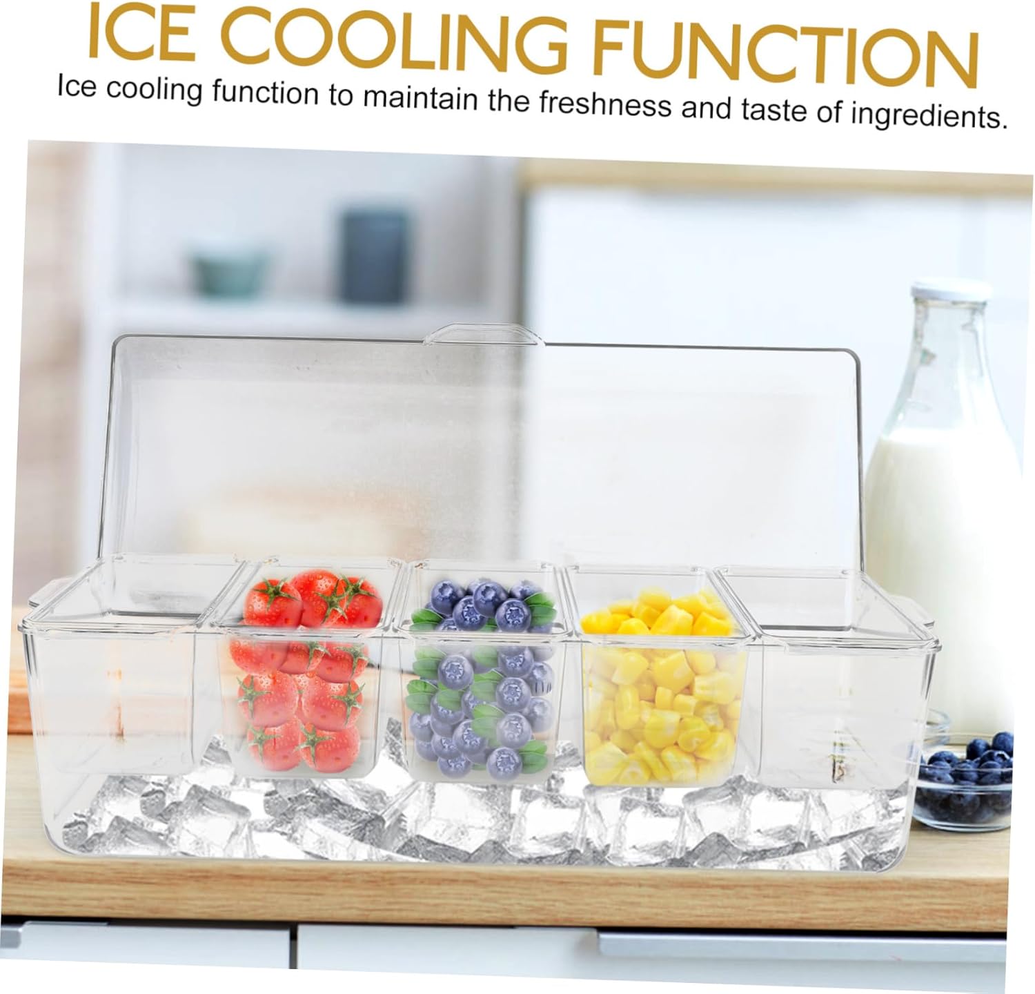 Capacity Salad Storage Box Condiment Tray Candy Containers Bbq Seasoning Rack Chilled Snack Box