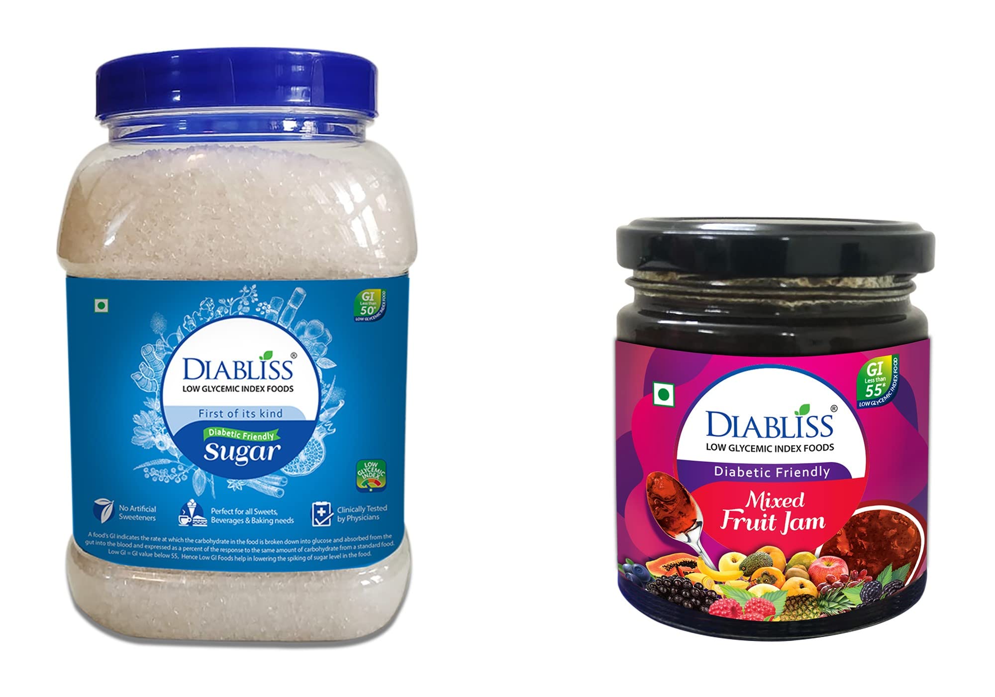 DiaBliss Diabetic Friendly Herbal Cane Sugar Jar + Herbal Diabetic Friendly Mixed Fruit Jam 225g Bottle (B0BC8DRXSY) Amazon Price History, Amazon Price Tracker