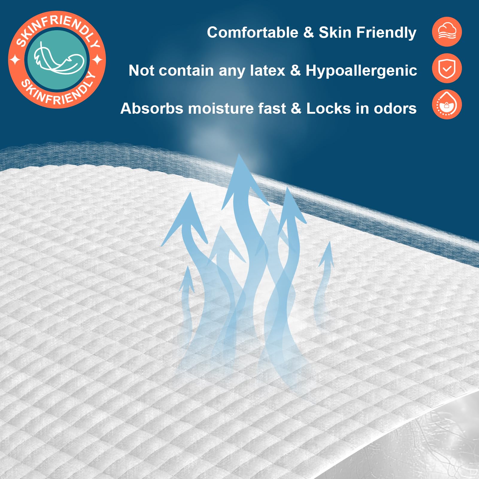 AAY Almohadillas de cama desechables de 30 x 36 pulgadas (100 unidades), almohadillas desechables extra grandes de súper absorción para incontinencia, almohadillas protectoras a prueba de fugas para